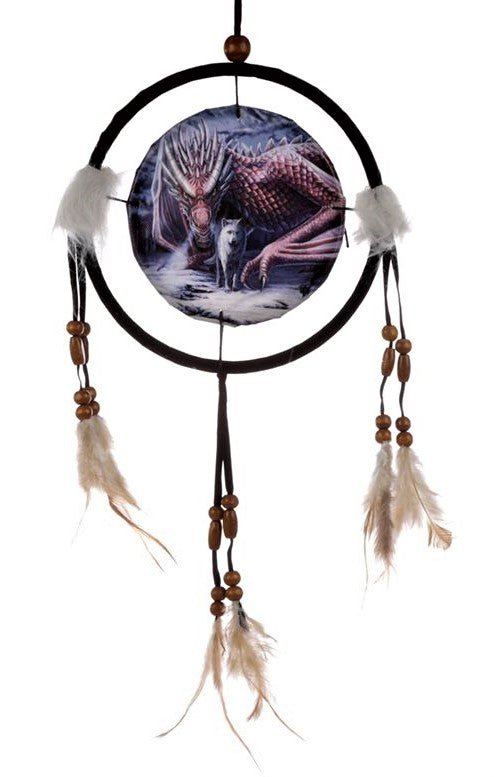 Dreamcatcher, Alliance Dragon & Wolf 16cm - 1st Stop Marshall's Health Shop, Gift Shop! - Heath and Natural Therapy New Brighton Christchurch - Naturopath