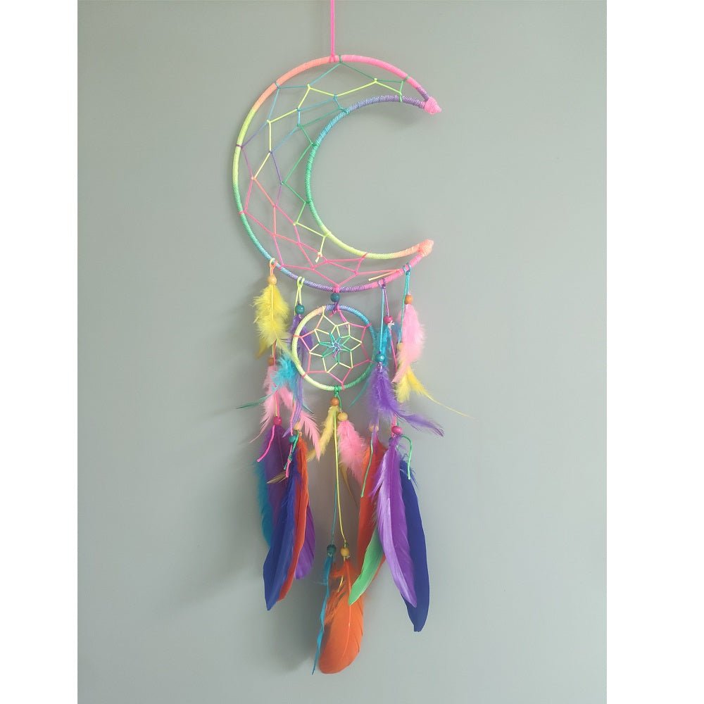 Dreamcatcher Half Moon Multi Colour 20cm - 1st Stop Marshall's Health Shop, Gift Shop! - Heath and Natural Therapy New Brighton Christchurch - Naturopath