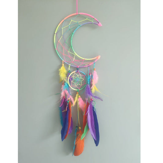 Dreamcatcher Half Moon Multi Colour 20cm - 1st Stop Marshall's Health Shop, Gift Shop! - Heath and Natural Therapy New Brighton Christchurch - Naturopath