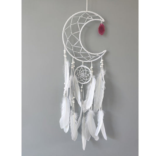 Dreamcatcher White Moon Rose Quartz - 1st Stop Marshall's Health Shop, Gift Shop! - Heath and Natural Therapy New Brighton Christchurch - Naturopath