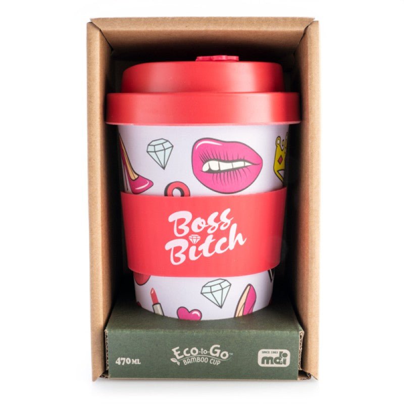 Eco - to - Go Bamboo Cup - Boss B*tch - 1st Stop Marshall's Health Shop, Gift Shop! - Heath and Natural Therapy New Brighton Christchurch - Naturopath