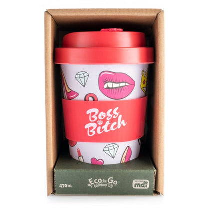 Eco - to - Go Bamboo Cup - Boss B*tch - 1st Stop Marshall's Health Shop, Gift Shop! - Heath and Natural Therapy New Brighton Christchurch - Naturopath