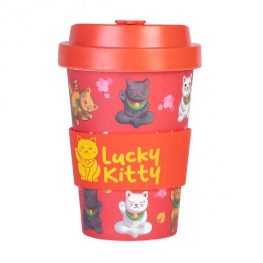 Eco - to - Go Bamboo Cup - Lucky Cat - MarshallsHealthShop