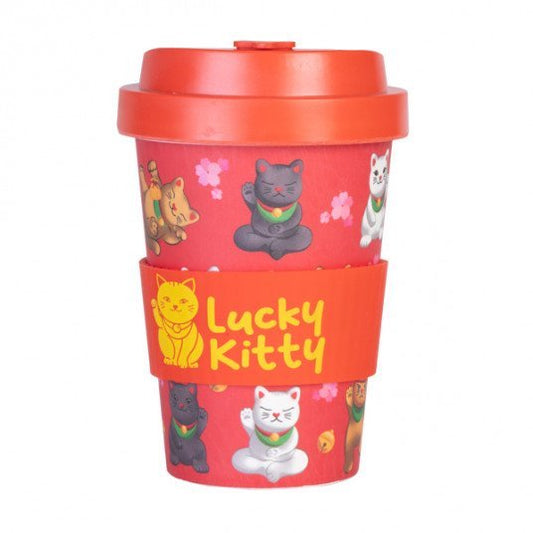 Eco - to - Go Bamboo Cup - Lucky Cat - MarshallsHealthShop