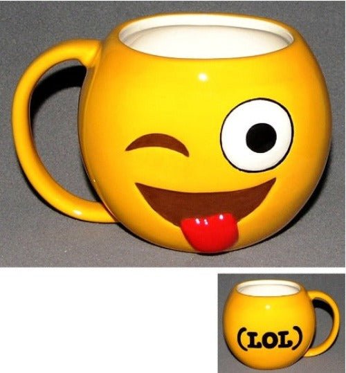 Emoji Mug Tongue Out, Winking - 1st Stop Marshall's Health Shop, Gift Shop! - Heath and Natural Therapy New Brighton Christchurch - Naturopath