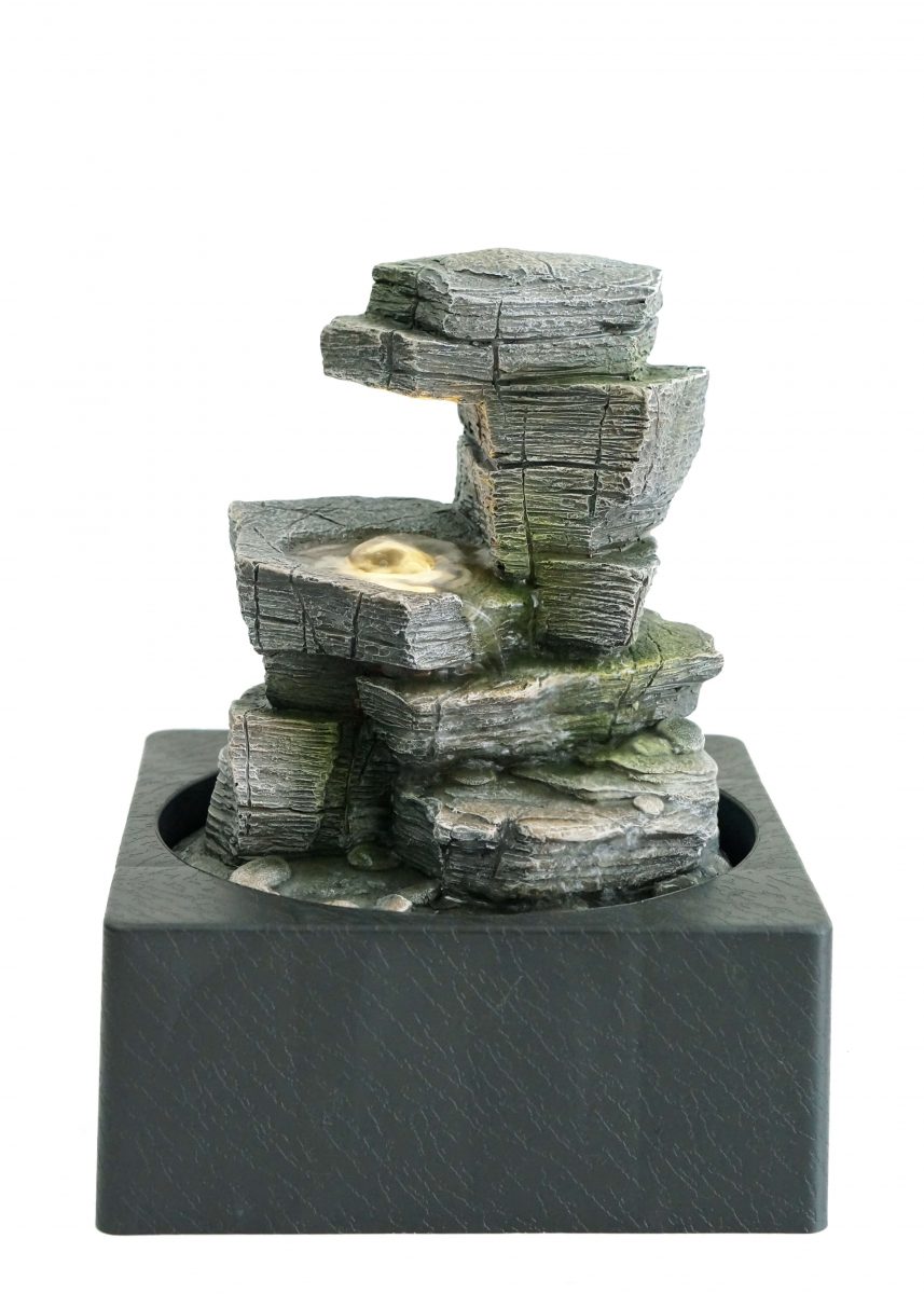 Water Feature Zen Rocks 18x18x25cm  Warm-white light  SKU: WF73