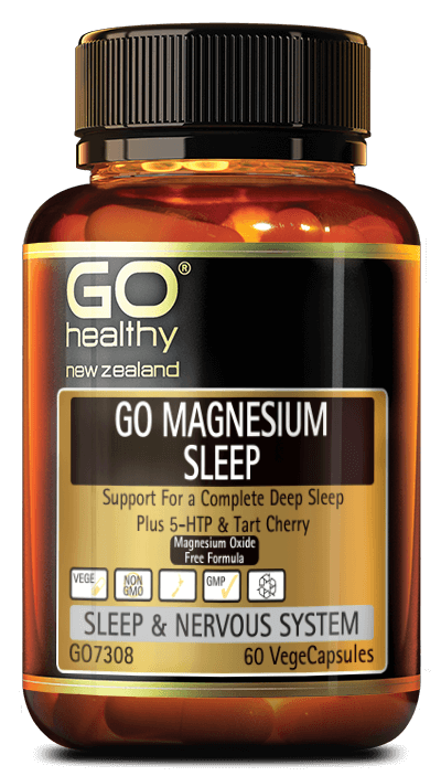 GO MAGNESIUM SLEEP is formulated to help support a deep relaxed sleep. Two forms of Magnesium have been included to help increase absorption and bioavailability. The highly absorbable Magnesium chelate plus natural marine Magnesium, both of which will help relax muscles and ease nervous tension. Tart Cherry supports those who not only have trouble getting to sleep, but also those who find it hard staying asleep. 