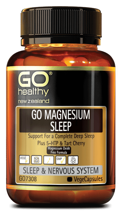 GO MAGNESIUM SLEEP is formulated to help support a deep relaxed sleep. Two forms of Magnesium have been included to help increase absorption and bioavailability. The highly absorbable Magnesium chelate plus natural marine Magnesium, both of which will help relax muscles and ease nervous tension. Tart Cherry supports those who not only have trouble getting to sleep, but also those who find it hard staying asleep. 