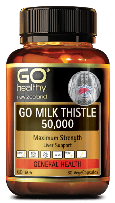 GO MILK THISTLE 50,000 supports healthy liver function, helping protect against substances that could potentially cause harm to the liver. The liver is one of the most important organs in the body and is responsible for the elimination of toxins. An individual’s health, energy and overall well-being can be largely determined by the health of the liver.