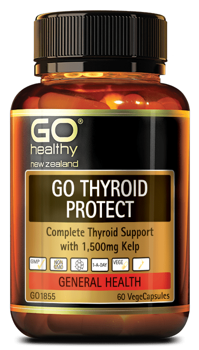 GO THYROID PROTECT is a comprehensive blend of herbs, vitamins and minerals that support healthy thyroid function. GO Thyroid Protect has been designed specifically to support and nourish the thyroid gland, making it the ideal supplement to support optimal thyroid function. Kelp is a good natural source of Iodine, which is important for normal thyroid metabolism.