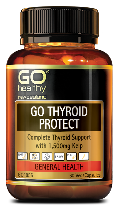 GO THYROID PROTECT is a comprehensive blend of herbs, vitamins and minerals that support healthy thyroid function. GO Thyroid Protect has been designed specifically to support and nourish the thyroid gland, making it the ideal supplement to support optimal thyroid function. Kelp is a good natural source of Iodine, which is important for normal thyroid metabolism.
