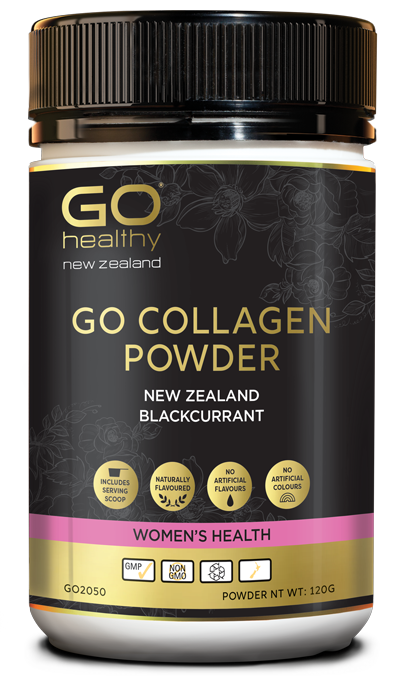 GO COLLAGEN POWDER NEW ZEALAND BLACKCURRANT contains a beautiful powdered blend of sustainably sourced hydrolysed marine collagen, combined with rosehip, grapeseed and hyaluronic acid. Formulated to support you from the inside out, helping to nourish, hydrate and restore healthy skin, hair and nails. 