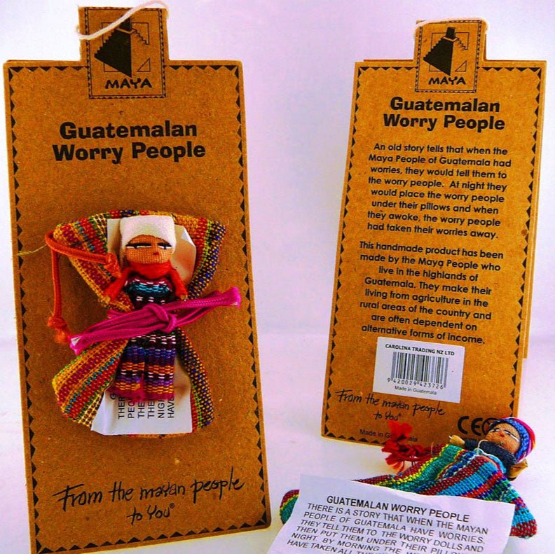 Guatemalan Worry People - 1st Stop Marshall's Health Shop, Gift Shop! - Heath and Natural Therapy New Brighton Christchurch - Naturopath