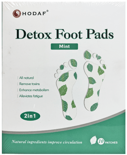 HODAF Detox Foot Patches - Mint 10pk HODAF ® NATURAL PADS FOR THE DETOXIFICATION OF YOUR BODY.  An effective and natural method for the detoxification of your body, the improvement of your sleep quality and the reduction of stress