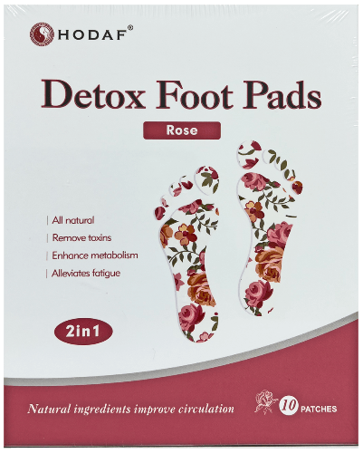 HODAF Detox Foot Patches - Rose 10pk. HODAF ® NATURAL PADS FOR THE DETOXIFICATION OF YOUR BODY.  An effective and natural method for the detoxification of your body, the improvement of your sleep quality and the reduction of stress