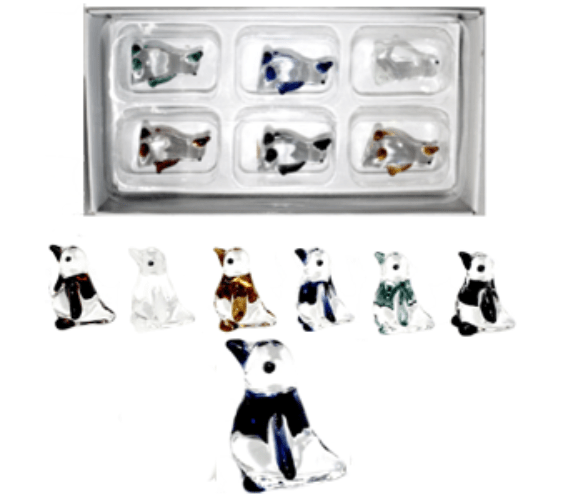 Kaku Penguins Glass Micromini (H) 30mm – 6 Assorted Colours  SKU:NZGF-470X