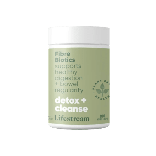 Lifestream Fibre Biotics 100 VegeCaps The prebiotic and probiotic blend for everyday bowel regularity. Our Fibre supplement is a unique natural fibre formula with prebiotics and probiotics to support the maintenance of healthy intestinal bacteria and ensure regular bowel movements. It contains natural psyllium husks that when used as part of a balanced and varied diet contribute to bowel regularity.
