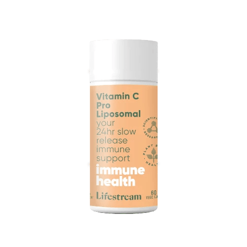 Lifestream Vitamin C Pro Liposomal 60 VegeCaps A high potency vitamin C with superior uptake for lasting immune and antioxidant protection. If you suffer from low immunity, recurring colds and coughs, repeated general infections, or just want something for general immunity and well-being support, our Vitamin C Pro Liposomal Capsules deliver superior uptake and absorption of a plant based Vitamin C.