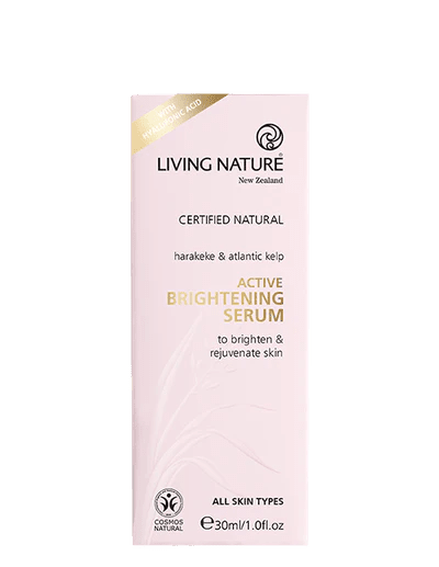 Living Nature's certified natural Active Brightening Serum is your powerful and effective solution to minimise the appearance of uneven skin tone and pigmentation while nurturing and protecting skin.