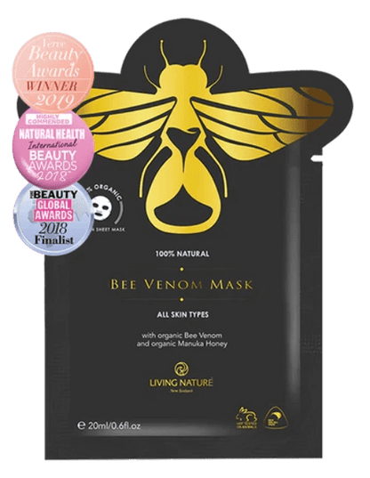 Living Nature’s Bee Venom Mask combines organic Bee Venom with the natural botanicals of organic Mānuka Honey and certified organic Coconut Oil to create a mask that plumps, tightens, and reduces the appearance of fine lines and wrinkles, giving skin a healthy and youthful glow.