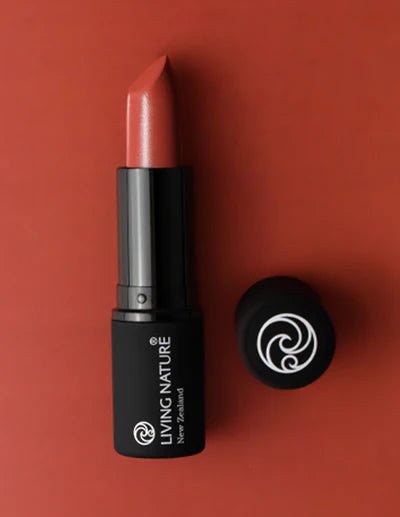 Living Nature’s certified natural Coral Sea lipstick is a warm burnt peach colour which evokes daydreams of a holiday in the tropics. Formulated with the highest quality, all natural ingredients, Coral Sea hydrates and rejuvenates lips while providing long-lasting luscious colour. Presented in sleek black packaging, the nourishing waxes and premium pigments ensure smooth application for a gorgeous natural smile.