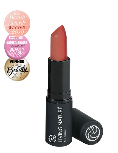 Living Nature’s certified natural Coral Sea lipstick is a warm burnt peach colour which evokes daydreams of a holiday in the tropics. Formulated with the highest quality, all natural ingredients, Coral Sea hydrates and rejuvenates lips while providing long-lasting luscious colour. Presented in sleek black packaging, the nourishing waxes and premium pigments ensure smooth application for a gorgeous natural smile.