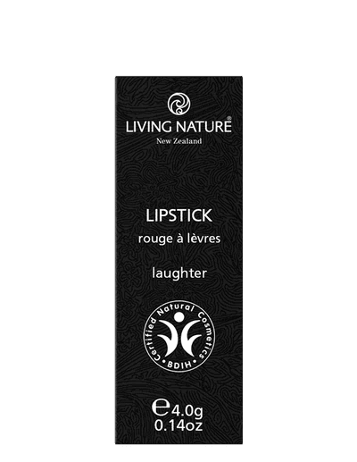 LIVING NATURE LIPSTICK - LAUGHTER Embrace fun and joy when wearing Living Nature’s certified natural Laughter lipstick, a soft vintage pink perfect for everyday wear. Formulated with the highest quality, all natural ingredients, Laughter hydrates and rejuvenates lips while providing long-lasting luscious colour.