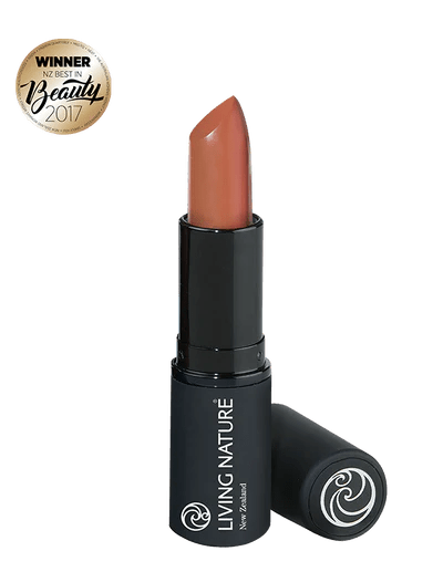 Feel the warmth with Living Nature’s certified natural Morning Sun lipstick, an earthy terracotta with a hint of pink and orange undertones. Formulated with the highest quality, all natural ingredients, Morning Sun hydrates and rejuvenates lips while providing long-lasting luscious colour. Presented in sleek black packaging, the nourishing waxes and premium pigments ensure smooth application for a gorgeous natural smile. 