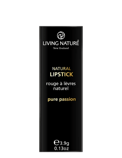 LIVING NATURE LIPSTICK - PURE PASSION Add a hint of drama with Living Nature’s Pure Passion natural lipstick, a deep crimson-red with cool undertones. With a smooth semi-matte finish, Pure Passion is bold and beautiful, designed for those who want to make a statement.