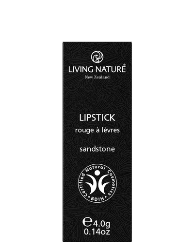 LIVING NATURE LIPSTICK - SANDSTONE Be cool and collected in Living Nature’s certified natural Sandstone lipstick, a soft taupe with cool undertones and a hint of rose. Formulated with the highest quality, all natural ingredients, Sandstone hydrates and rejuvenates lips while providing long-lasting luscious colour.