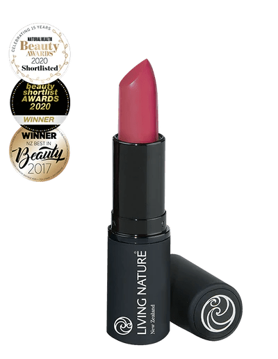 LIVING NATURE LIPSTICK - SUMMER RAIN A rich plum-rose colour with slightly cool undertones, Living Natures certified natural Summer Rain lipstick will make you want to smile all day long. Formulated with the highest quality, all natural ingredients, Summer Rain hydrates and rejuvenates lips while providing long-lasting luscious colour. 