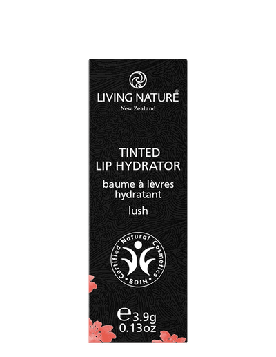 LIVING NATURE TINTED LIP HYDRATOR - LUSH 14 Living Nature's certified natural Lush Tinted Lip Hydrator is the perfect balance between lip care and lip colour. The subtle red hue will brighten and enhance your natural lip colour anytime, anywhere. 