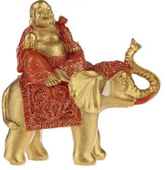 Lucky Buddha Sitting on Glitter Elephant - 1st Stop Marshall's Health Shop, Gift Shop! - Heath and Natural Therapy New Brighton Christchurch - Naturopath