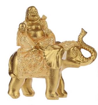 Lucky Buddha Sitting on Glitter Elephant - 1st Stop Marshall's Health Shop, Gift Shop! - Heath and Natural Therapy New Brighton Christchurch - Naturopath