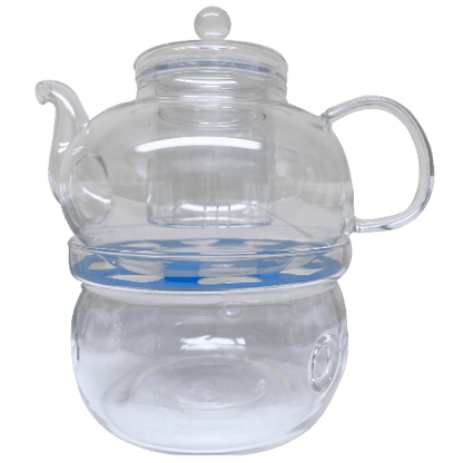 MagicT - Glass Teapot and Warmer Set 450cc High-quality borosilicate heat resistant glass flower teapot  450ml +1pc warmer Teapot Set. The Teapot has a glass infuser which makes it perfect for brewing herbal tea.