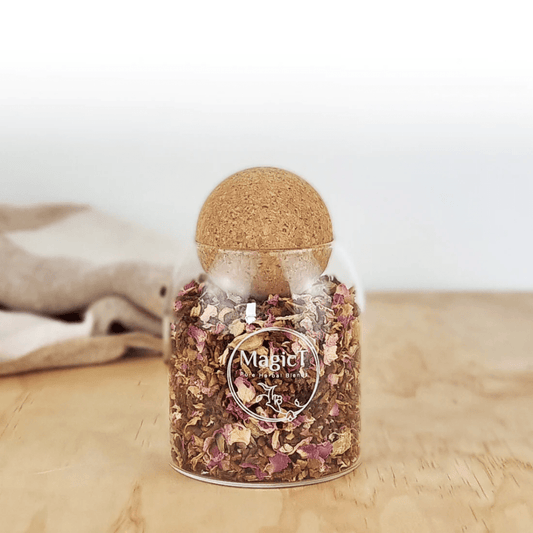 MagicT - Persian Garden 120g Glass Jar 1st Stop, Marshall's Health Shop!  Natural sweetness of a traditional tisane. Flavour leans towards the aroma of fresh rose petals. Brew it a little longer, so the delicate taste and aroma come through and whisk you off to faraway lands.  HEALTH BENEFITS:  Caffeine Free Drink with aromatic Persian Blossoms and fruit