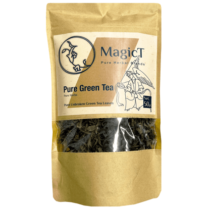MagicT - Pure Herbs - Pure Green Tea 50g 1st Stop, Marshall's Health Shop!  Whole leaf, unbroken Green Tea  Lahijan Green Tea, is handful of buds and upper leaves of the tea plant, picked in spring.  This green tea is less-fermented and stays whole until you brew it.