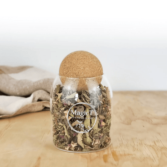 MagicT - Relax - Sweet Dreams 20g Glass Jar 1st Stop, Marshall's Health Shop!  Lemon Verbena, Lemon Balm, Lavender, Rose petals  Enjoy nature’s true aroma and beauty, sip you tea it slowly and enjoy the lemony flavour and pleasing scent.  HEALTH BENEFITS:  Sleep Relax Stress