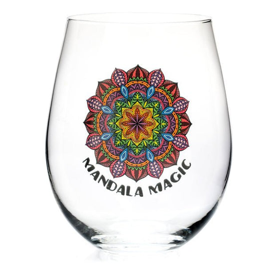 Mandala Tallulah Wellness Stemless Glass - 1st Stop Marshall's Health Shop, Gift Shop! - Heath and Natural Therapy New Brighton Christchurch - Naturopath