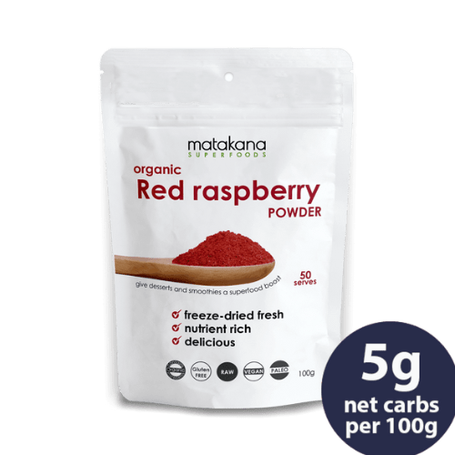 Matakana Organic Red Raspberry Powder 100g Red Raspberries (Rubus idaeus) have long been used as a nutritious food as well as for medicinal purposes throughout the world. There has even been archaeological evidence that Paleolithic cave dwellers ate raspberries. Red Raspberries have traditionally been associated with fertility and its leaves are used in herbal teas to sooth digestion and menstrual cramps.