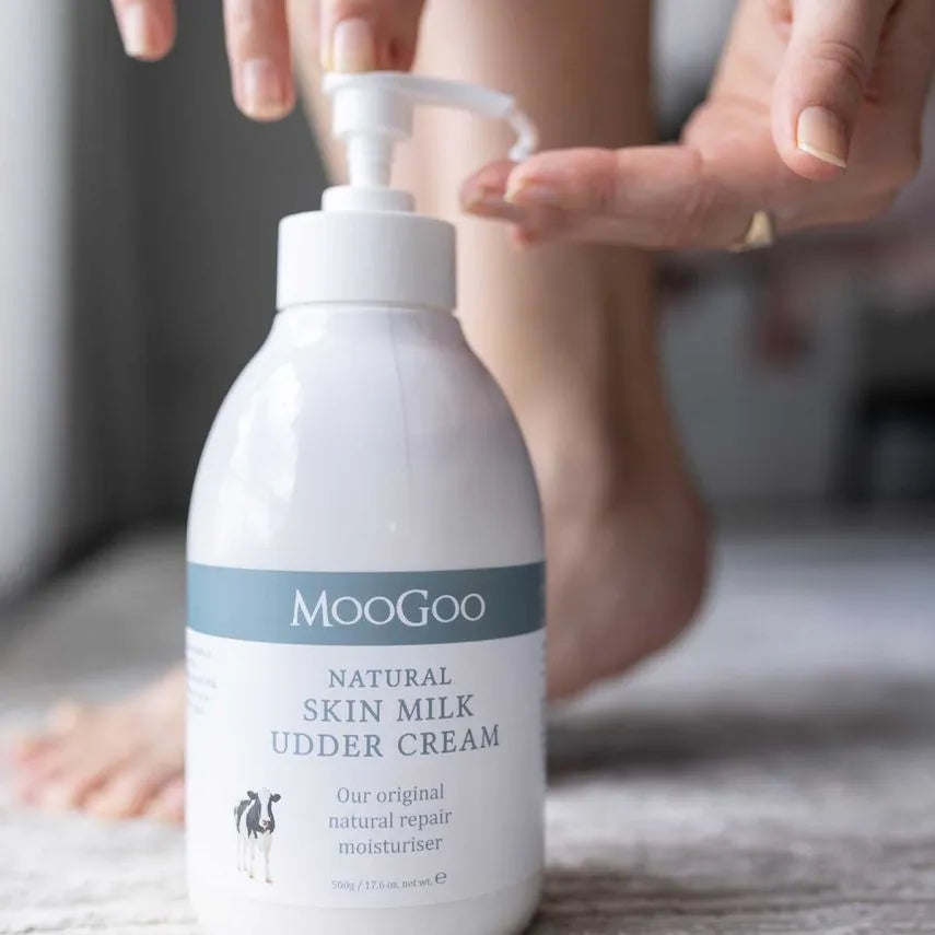 MooGoo Skin Milk Udder Cream 500g This is the original Udder Cream that started it all. You know the story, right? If not, check out how our founder came to make our very first cream here. As with all good things in life (including life itself), MooGoo started with a Mum …and some udder cream for cows.