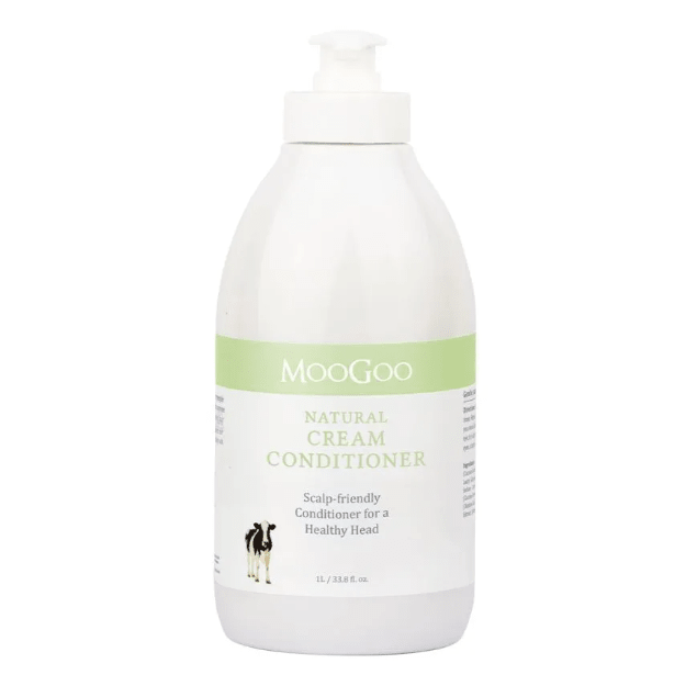 MooGoo Cream Conditioner 500ml, 1l, 2.5l Refill Our Cream Conditioner is one of our most popular products. It was made to complement our Milk Shampoo that was originally made for a family member who had a scalp so itchy they went to bed with olive oil on their scalp and cling wrap around their head. While shampoo cleans the hair and scalp, we feel it?s important to follow it with a natural conditioner that doesn?t coat or irritate the scalp.