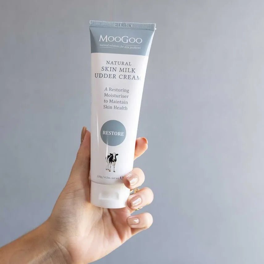 MooGoo Skin Milk Udder Cream 120g This is the original Udder Cream that started it all. You know the story, right? If not, check out how our founder came to make our very first cream here. As with all good things in life (including life itself), MooGoo started with a Mum …and some udder cream for cows.
