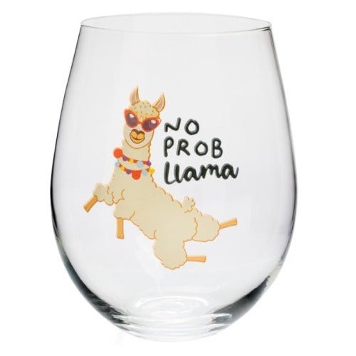 No Prob Llama Stemless Glass - 1st Stop Marshall's Health Shop, Gift Shop! - Heath and Natural Therapy New Brighton Christchurch - Naturopath