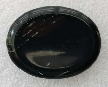 Obsidian Worry Stone Oval - MarshallsHealthShop