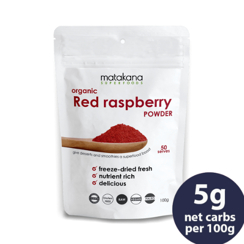 Matakana Organic Red Raspberry Powder 100g Red Raspberries (Rubus idaeus) have long been used as a nutritious food as well as for medicinal purposes throughout the world. There has even been archaeological evidence that Paleolithic cave dwellers ate raspberries. Red Raspberries have traditionally been associated with fertility and its leaves are used in herbal teas to sooth digestion and menstrual cramps.