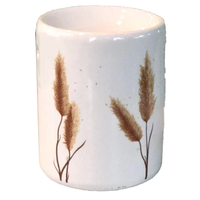 Pampas Grass Printed Ceramic Oil Burner - 1st Stop Marshall's Health Shop, Gift Shop! - Heath and Natural Therapy New Brighton Christchurch - Naturopath