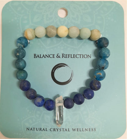 Power Bracelet - Balance and Reflection&nbsp;
Quartz Point with Amazonite, Blue Lapis and Apatite Beads

1st Stop, Marshall's Health Shop, Gift Shop!

SKU: PB2