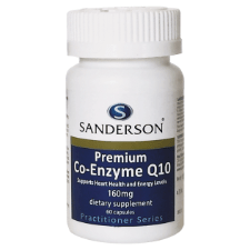 SANDERSON Premium Co - Enzyme Q10 160mg 60 Softgels - 1st Stop Marshall's Health Shop, Gift Shop! - Heath and Natural Therapy New Brighton Christchurch - Naturopath