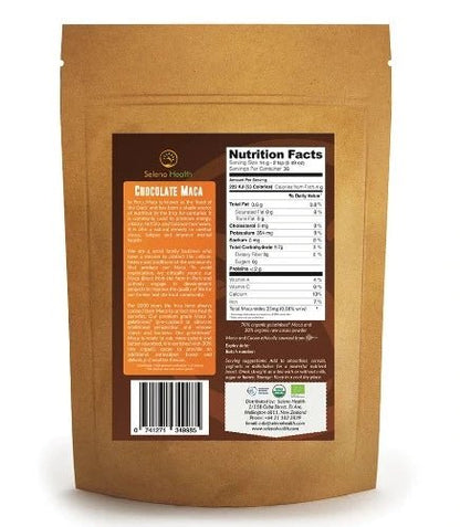 Organic Activated Chocolate Maca Powder 500g  Once harvested our maca is naturally dried for 3 months at altitude, then activated (pressure heated) to remove the starch and bacteria before being combined with 30% organic Peruvian cacao from the jungles of northern Peru to create an even more potent antioxidant superfood with a rich chocolate flavour.